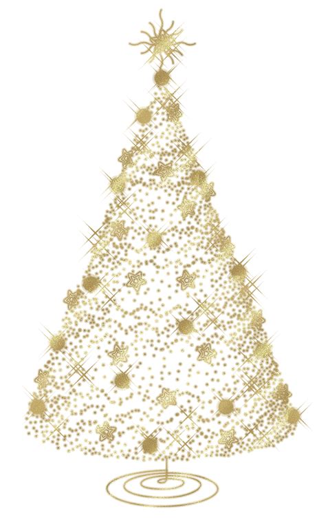 Modern Transparent Christmas Gold Tree PNG Clipart