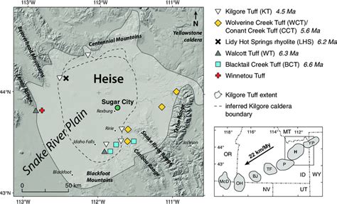 Map of the Heise eruptive centre in the eastern Snake River Plain ...