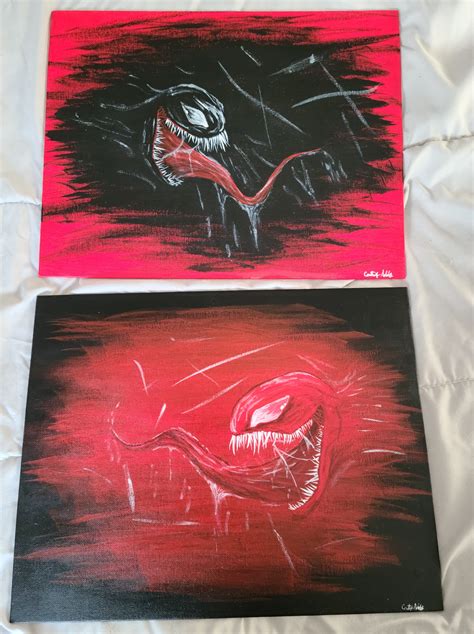 Venom Vs Carnage acrylic fan art I did over the weekend : r/Marvel