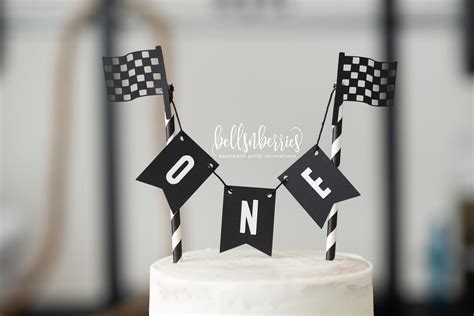 Race Flag Cake Topper / Racing Themed Birthday / Two Fast - Etsy