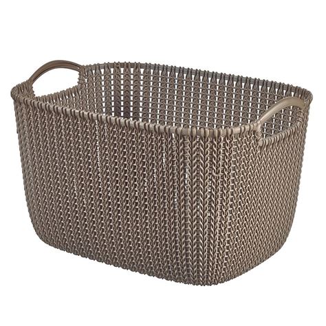 Knit collection Harvest brown 19L Plastic Storage basket | Departments | DIY at B&Q