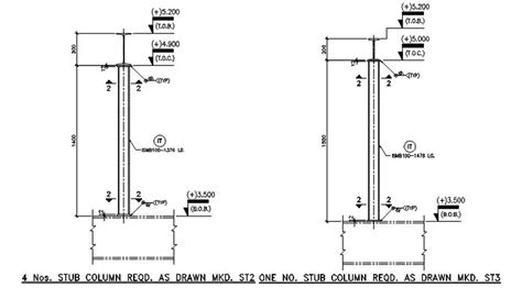 A section detail of stub column has given in this AutoCAD 2D DWG ...