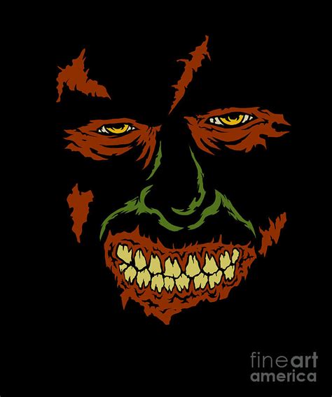 Creepy Halloween Zombie Face Gift Idea Digital Art by J M