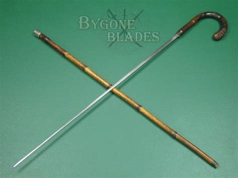 British Victorian Sword Cane. Hallmarked 1898. #2308005 | Bygone Blades