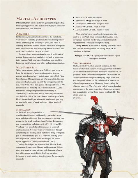 DnD 5e Homebrew — Armiger Fighter by The Middlefinger of Vecna