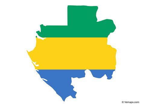 Flag Map of Gabon | Free Vector Maps