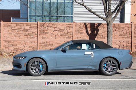 2024 Mustang EcoBoost Convertible Spied in Vapor Blue w/Blue Brembos ...