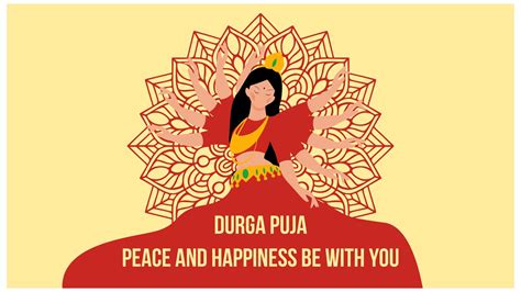 Durga Puja Greeting Card Background in PSD, Illustrator, PDF, SVG, EPS ...