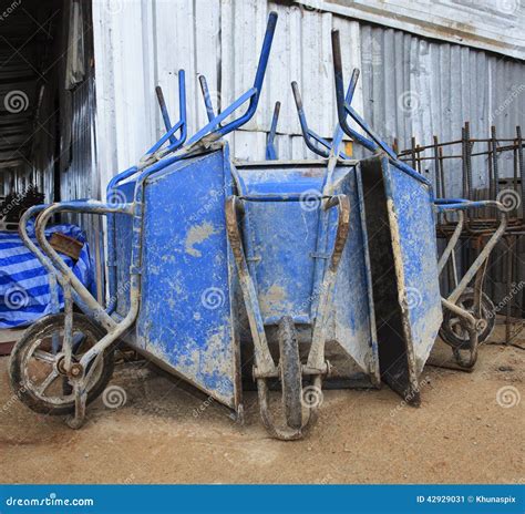 Group of Barrow for Construction Stock Image - Image of rust, cement: 42929031