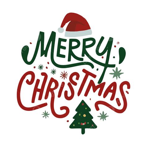 Merry Christmas Texting Santa Hat Banner Vector Transparent Image, Merry Christmas Banner Vector ...