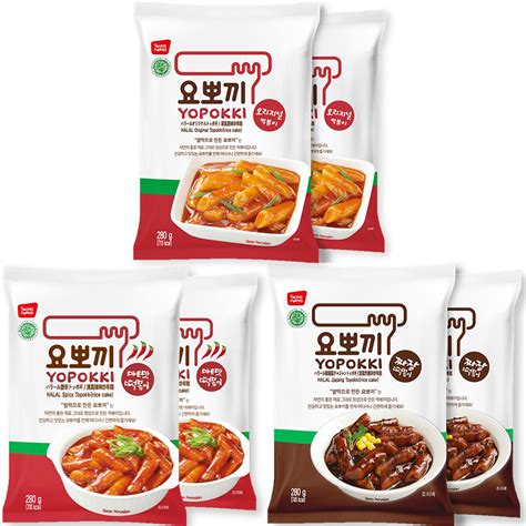 Amazon.com: Yopokki Halal 3 flavors of Korean Topokki (Original, Hot Spicy, Jjajang Tteokbokki ...