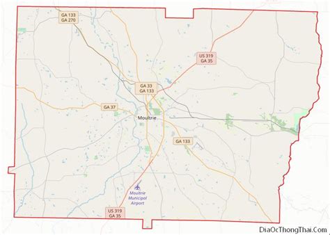 Map of Colquitt County, Georgia - Thong Thai Real