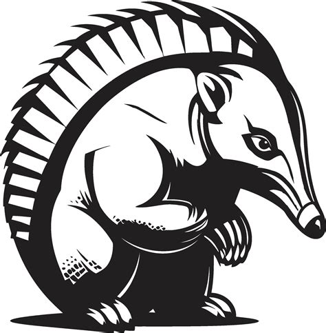 Sleek Black Armadillo Icon A Modern Logo Marvel Elegant Armadillo Emblem Black Vector Logo ...