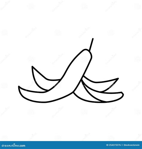 Peel Banana Line Icon Vector Illustration Stock Vector - Illustration ...