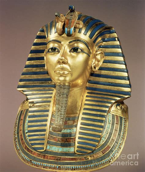 The Gold Funerary Mask, From The Tomb Of Tutankhamun, New Kingdom Photograph by Egyptian School ...