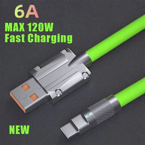 120w Super Fast Charging Cable Metal Zinc Alloy Liquid Silicone Micro ...