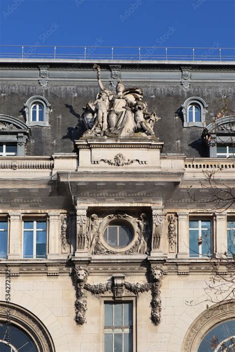 Paris, France - 07.05.22 : The famous facade of the Gare de Lyon in Paris Stock Photo | Adobe Stock