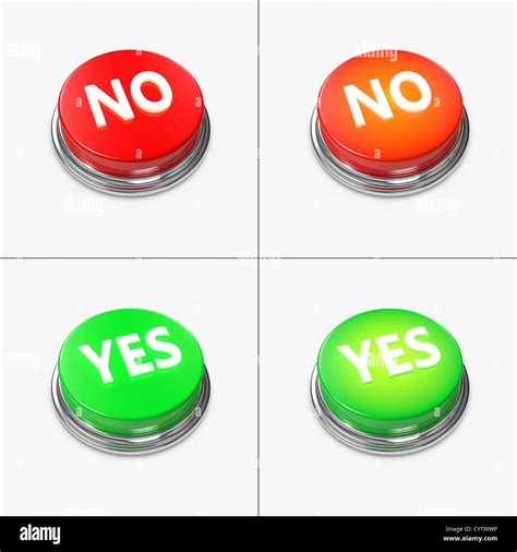 Red and Green Alert Buttons with the captions Yes and No Stock Photo ...