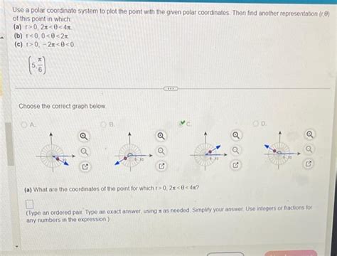 Solved Use a polar coordinate system to plot the point with | Chegg.com