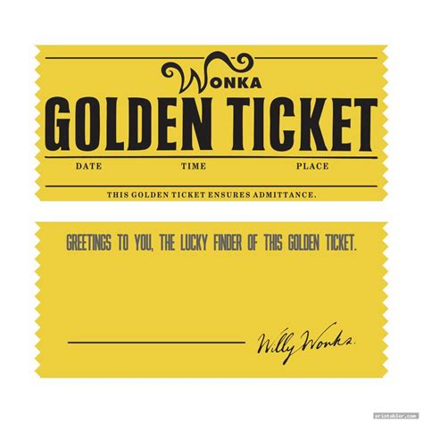 Top 10 golden ticket template ideas and inspiration