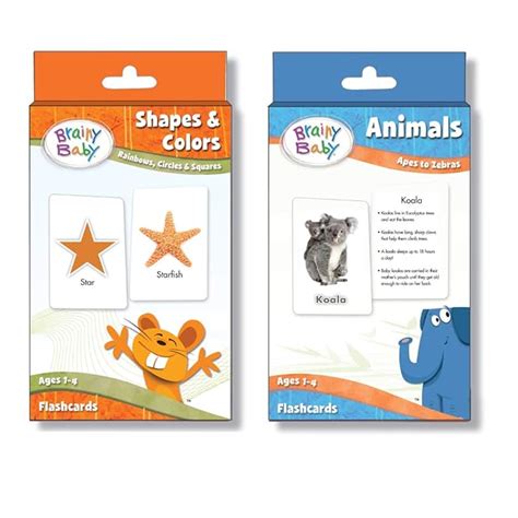 Buy Brainy Baby Animals Flashcards and Shapes & Colors Flashcards Deluxe Edition Set of 2 Online ...