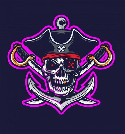 Vetor de logotipo de pirata | Vetor Premium | Logo design art, Team logo design, Vector logo