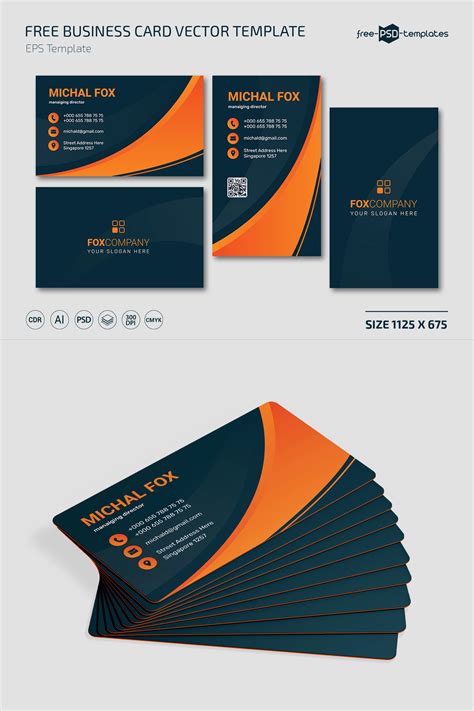 Free Business Card Vector Template (CDR, AI, PSD)