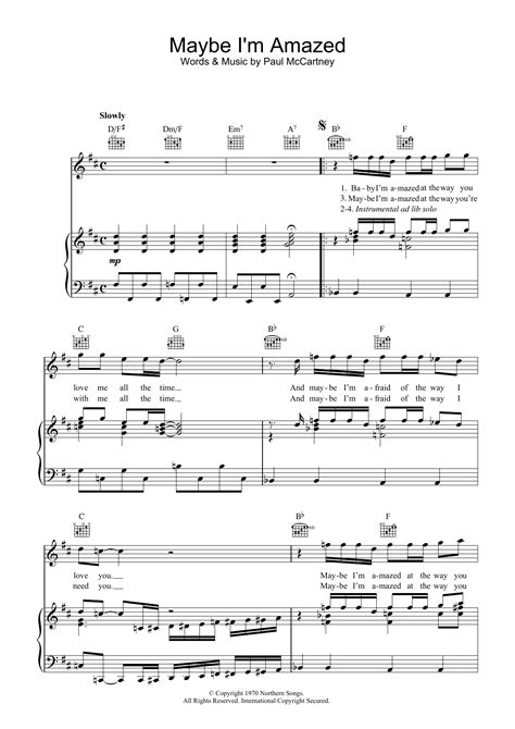 Maybe I'm Amazed | Sheet Music Direct