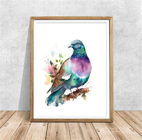 Pigeon Art, Pigeon Bird, Pigeon Wall Art, Bird Art, Bird Painting, Pigeon Painting, Bird Wall ...