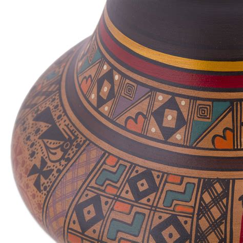 UNICEF Market | Hand-Painted Inca-Style Ceramic Decorative Vase from Peru - Incan Ritual