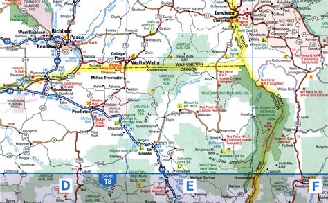 Map of I-84 interstate highway via Oregon, Idaho, Utah interchange exit ...