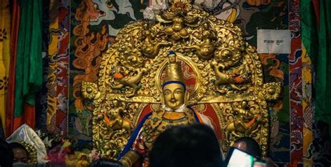 Songtsen Gampo statue on display during the Palden Lhamo Festival