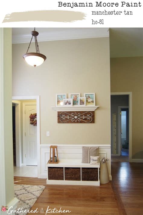 Benjamin Moore Paint Manchester tan hc-81 foyer - Gathered In The Kitchen