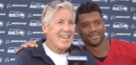 Russell Wilson crashes Pete Carroll’s presser, says they’re friends