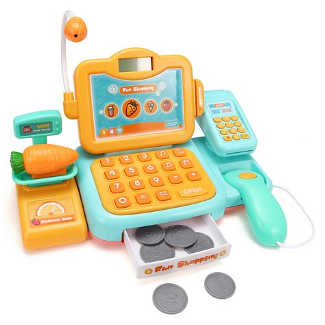 Smart Cash Register Pretend Play Cashier with Scanner, Microphone, Play ...