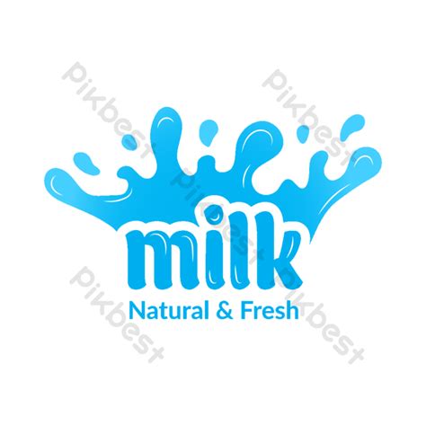 Dairy Farm Food Logo Milk Yoghurt And Lecho Badges Design With Flowing Liquid Products Splashes ...