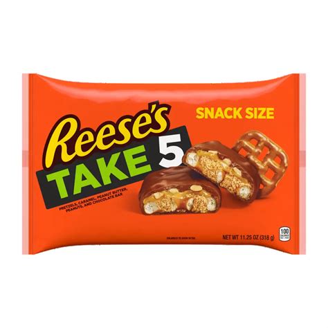 REESE'S TAKE5 Chocolate Peanut Butter Snack Size Candy Bars, 11.25 oz bag