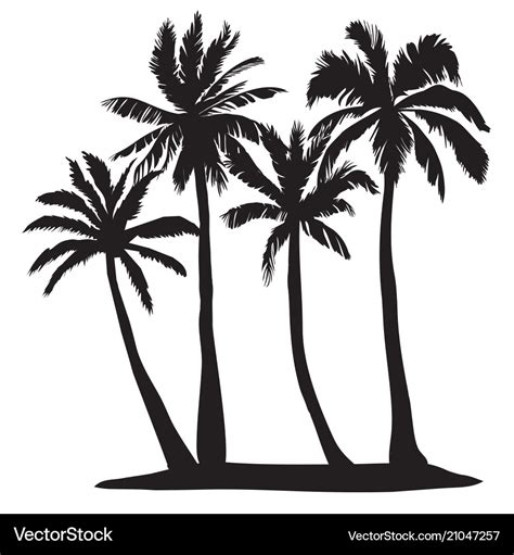 Black single palm tree silhouette icon isolated Vector Image