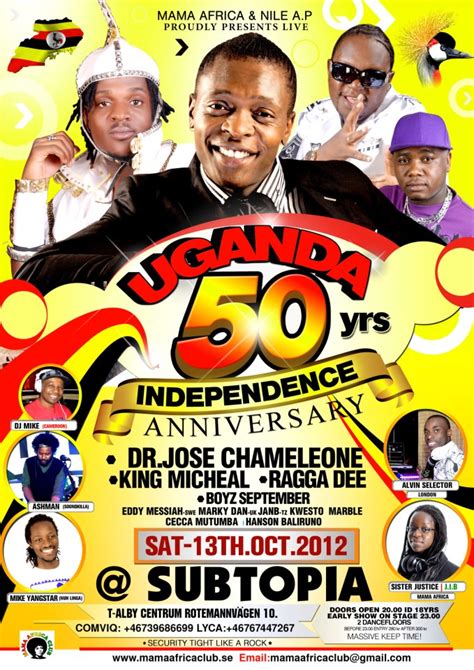 Uganda Independence Day Celebrations: 13th October at Subtopia | Kenya ...