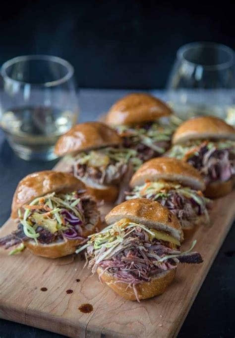 Pulled Pork Sliders with Grilled Pineapple Coleslaw - Vindulge