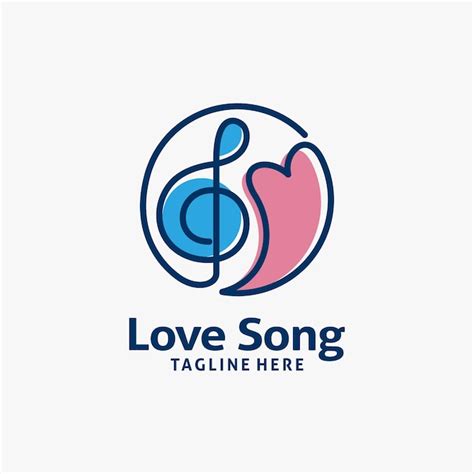 Premium Vector | Love song logo design