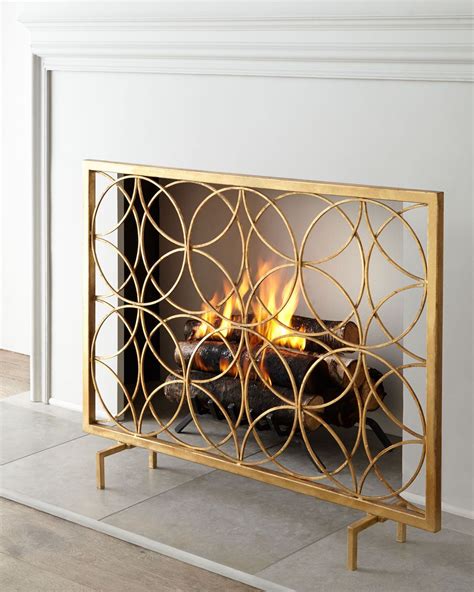 Venn Circles Fireplace Screen | Gold fireplace screen, Fireplace screen, Holiday living room