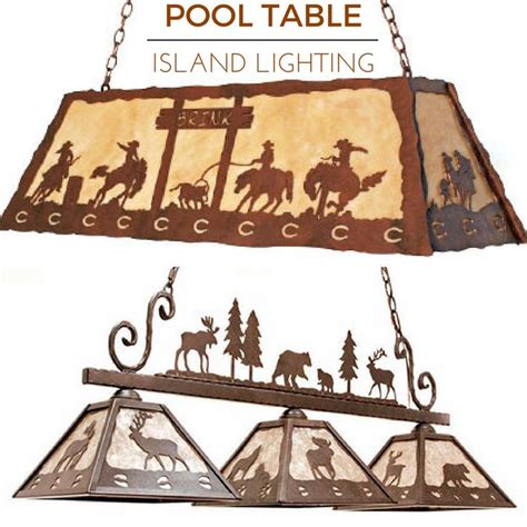 Rustic Pool Table and Island Lighting #rusticlighting | Pool table, Rustic pool table lights ...