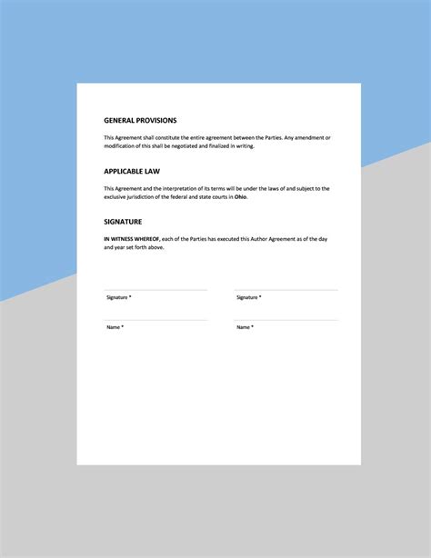 Co-Author Contract Template