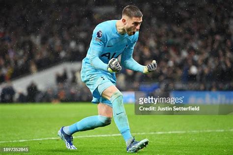 Guglielmo Vicario of Tottenham Hotspur celebrates after teammate... News Photo - Getty Images