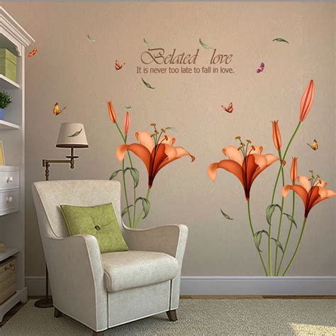 2018 Wall Sticker Flower Wall Stickers Removable Decal Home Decor DIY ...