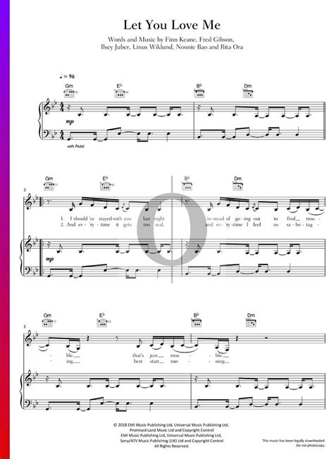 Let You Love Me (Rita Ora) Piano Sheet Music - OKTAV