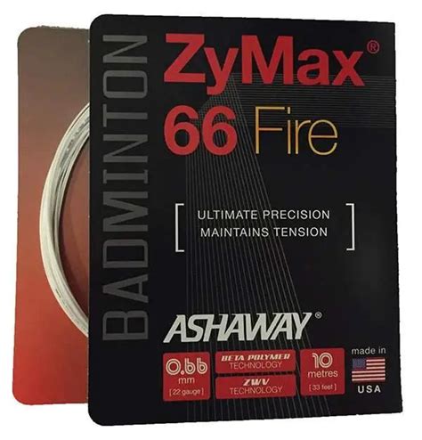 Ashaway ZyMax 66 Fire Badminton String Set – Racquet Point