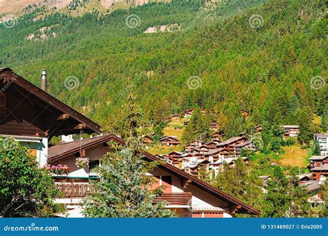 Zermatt, Switzerland - August 24, 2016: Wooden Traditional Swiss ...