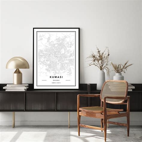 Kumasi Ghana Map Print, Kumasi Map Poster, Kumasi Map Wall Art, Map of ...